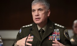 General Paul Nakasone, Commander United States Cyber Command and Director of the National Security Agency testifies before the Senate Armed Services Committee on April 5, 2022 in Washington, DC. 
